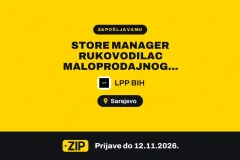 LPP BIH zapošljava: Store manager rukovodilac maloprodajnog objekta – sinsay (Sarajevo)